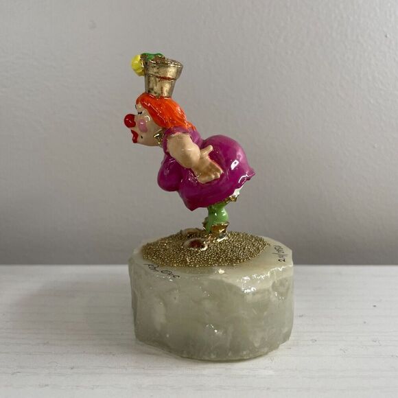 Ron Lee L-251 Kiss! Kiss! Clown Figurine Hand-Painted on Stone Base 3” Tall - Picture 2 of 9